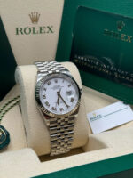 Rolex Datejust 41mm Smooth Bezel White Roman Dial Jubilee - 126300 - Image 4