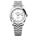 Rolex Datejust 41mm Smooth Bezel White Roman Dial Jubilee - 126300