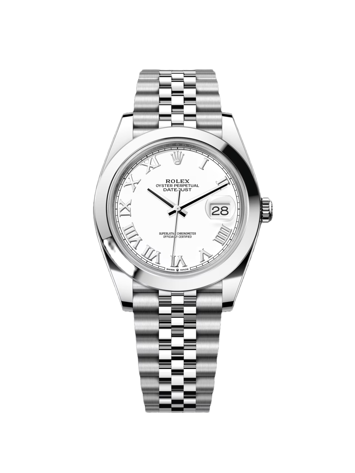 758B4CFB-5C11-736A-D994-9411621A67C7.png Rolex Datejust 41mm Smooth Bezel White Roman Dial Jubilee - 126300 - Image 1