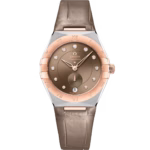 Omega Constellation 34mm Brown Dial with Diamonds Stainless Steel Sedna™ 18k Rose Gold Strap 131.23.34.20.63.001