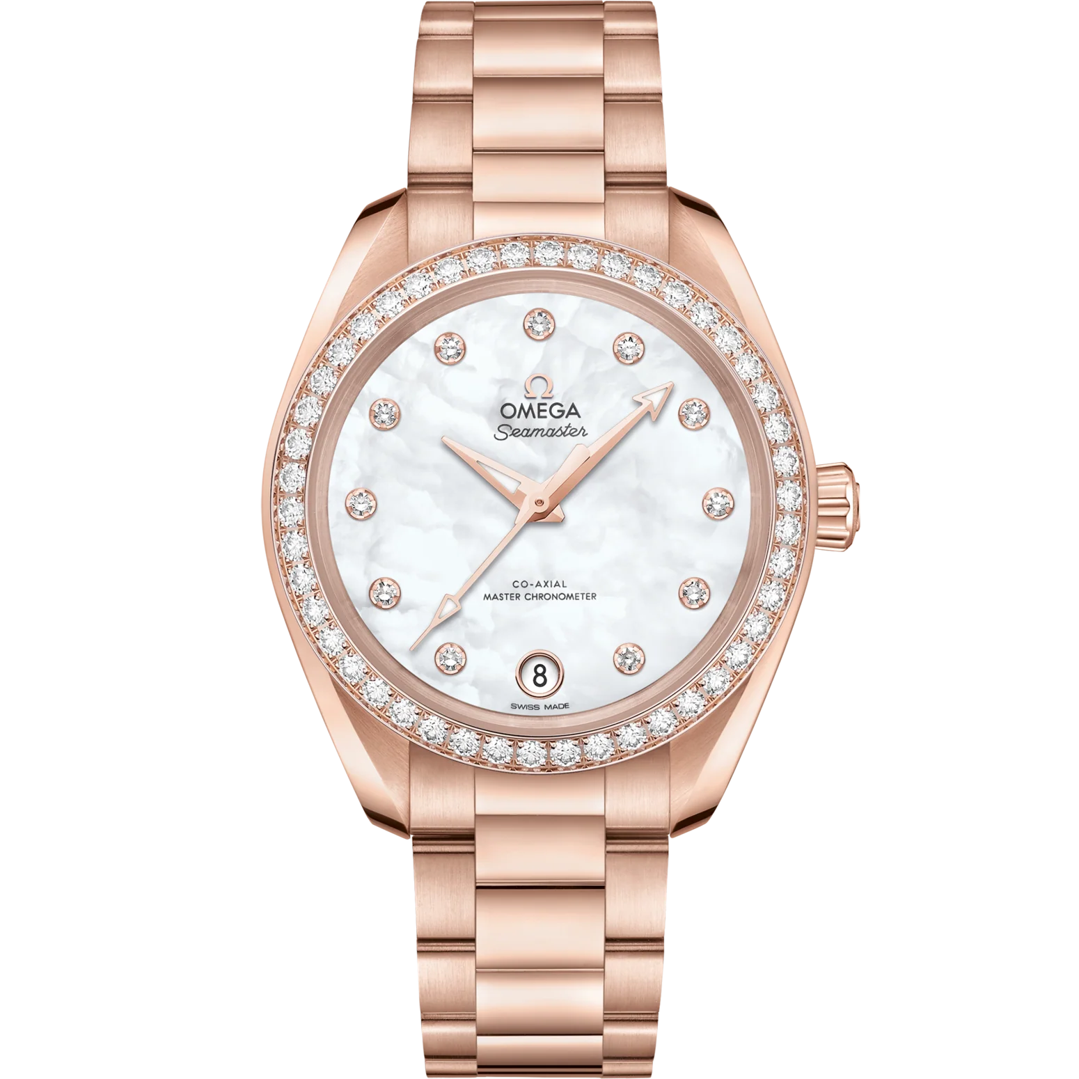 75C1DBEB-98B4-C6B9-8955-25C6F6399EC3.png Omega Seamaster Aqua Terra 150M 34 mm White Dial with Diamonds Sedna™ 18k Rose Gold Bracelet 220.55.34.20.55.001 - Image 1