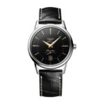 Longines Men's L4.795.4.58.0 Flagship Black Leather Watch