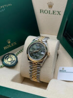 Rolex Datejust m278273-0031/0032 31mm Olive Green Floral Motif Dial Stainless Steel and Yellow Gold Oyster Watch - Image 13