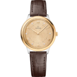 Omega De Ville Prestige 30 mm Yellow Dial with Diamonds Stainless Steel and 18k Yellow Gold Strap 434.23.30.60.58.001