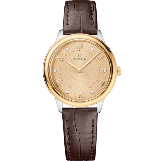 791E7587-A1D3-BDFD-F33B-62EE9BFA6BE3.png Omega De Ville Prestige 30 mm Yellow Dial with Diamonds Stainless Steel and 18k Yellow Gold Strap 434.23.30.60.58.001 - Image 1