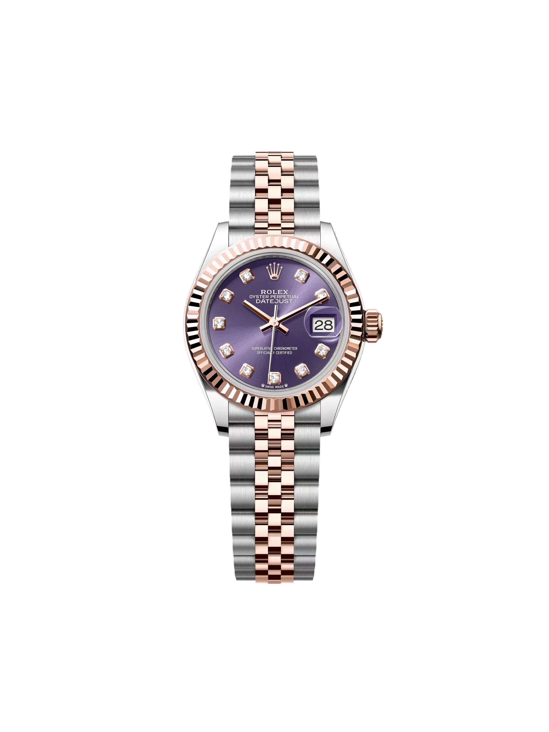 7B6F6C15-C1A7-F4FC-94A1-1ABA6B19F0B8.png Rolex Lady-Datejust 28mm 279171 Aubergine Diamond Oyster Stainless Steel and Rose Gold - Image 1