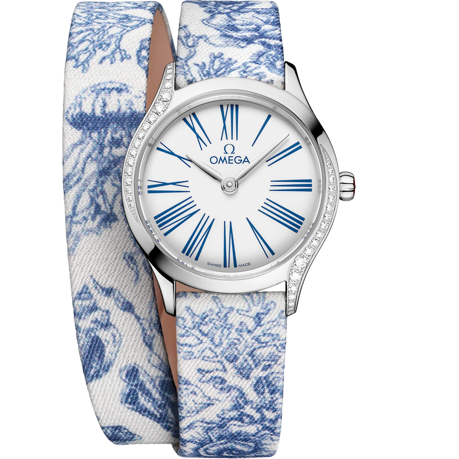 7BBA2C82-219E-DADB-C6F9-3A665AEB0ED2.png Omega De Ville Mini Trésor 26mm White Dial with Diamonds Stainless Steel Strap 428.17.26.60.04.001 - Image 1