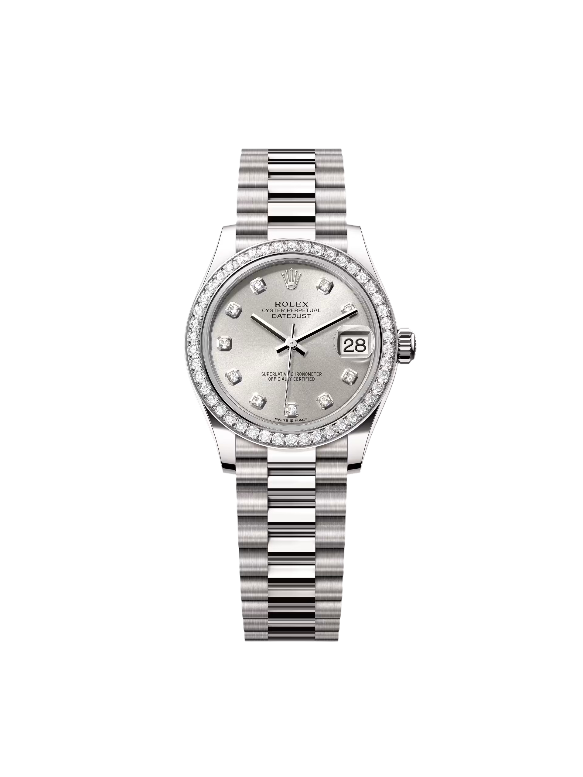 7BF9AF0C-50BD-3DF8-1CEA-EE32EDAADCA2.png Rolex Datejust m278289RBR-0021 Silver Dial White Gold President Watch - Image 1