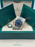 Rolex  Datejust 41mm Blue Fluted Motif Index Dial Jubilee Bracelet Watch - 126334 - Image 12