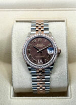 Rolex Datejust m278381-0005/0006 Chocolate Roman Diamond 31mm Dial Diamond-Set Bezel and Oyster Bracelet Watch - Image 3