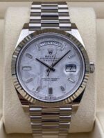 Rolex  Day-Date President 40mm White Gold Meteorite Diamond Baguette Dial - 228239 - Image 2