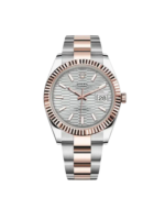 Rolex Datejust 41mm 126331 Silver Fluted Motif Dial Two Tone Stainless Steel & 18K Rose Gold Jubilee Bracelet Men's Watch - Image 2