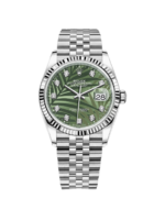 Rolex  Datejust 36mm 126234 Olive Green Palm Motif Diamond Dial Jubilee Stainless Steel Watch - Image 2
