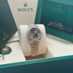 Rolex Lady-Datejust 28mm 279381RBR Green Diamond Dial Oyster Bracelet - Image 4
