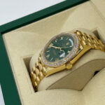Rolex  Day-Date President 40mm Yellow Gold Green Roman Dial Diamond Bezel - 228348rbr - Image 6