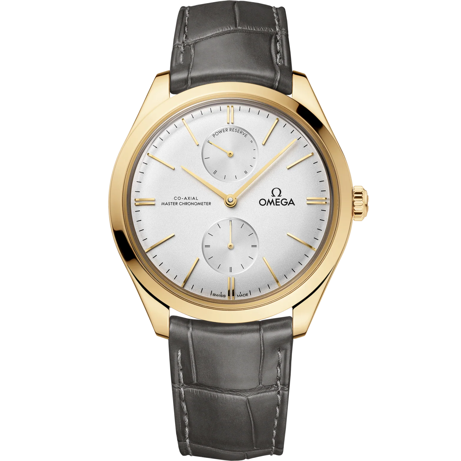 814E68B1-107A-5BA8-67F0-DE8C7BE8A8B6.png Omega De Ville Trésor 40mm Silver Dial 18k Yellow Gold Strap 435.53.40.22.02.001 - Image 1
