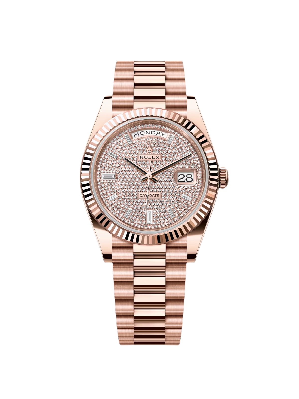 82B61EE6-BD18-A723-BC7D-7A6548F83B18.png Rolex Day-Date President 40mm Everose Gold Diamond Pave Dial - 228235 - Image 1