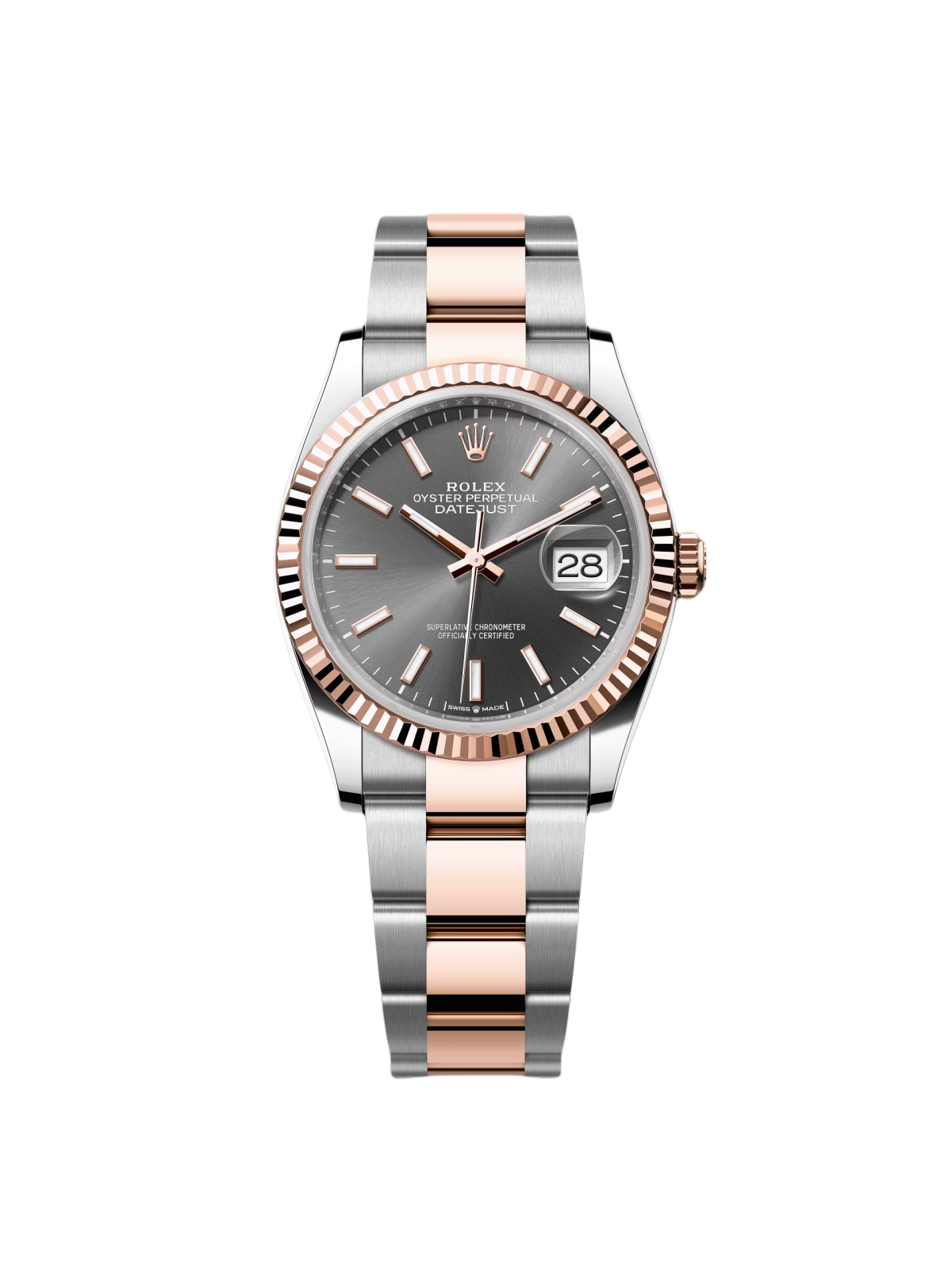 8331083B-67F3-BD17-6C3F-49FBECA0214E.png Rolex Datejust 36mm 126231 Slate/Gray Dial Oystersteel and 18K Rose gold Oyster Bracelet - Image 1