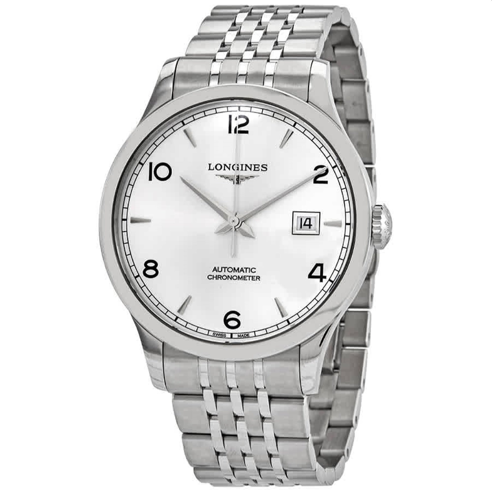 839315E6-0C71-0524-2365-1C5FFAE47EA9.jpg Longines Men's L2.821.4.76.6 Record Stainless Steel Watch - Image 1