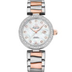 Omega De Ville Ladymatic 34mm White Dial with Diamonds Stainless Steel Sedna™ 18k Rose Gold Bracelet 425.25.34.20.55.004 - Image 2