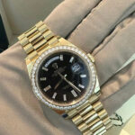 Rolex Day-Date 40mm Black Diamond Dial and Diamond Bezel Yellow Gold President Bracelet  228348RBR-0001 - Image 5