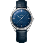 Omega De Ville Trésor 40mm Blue Dial with Diamonds Stainless Steel Strap 435.18.40.21.03.001