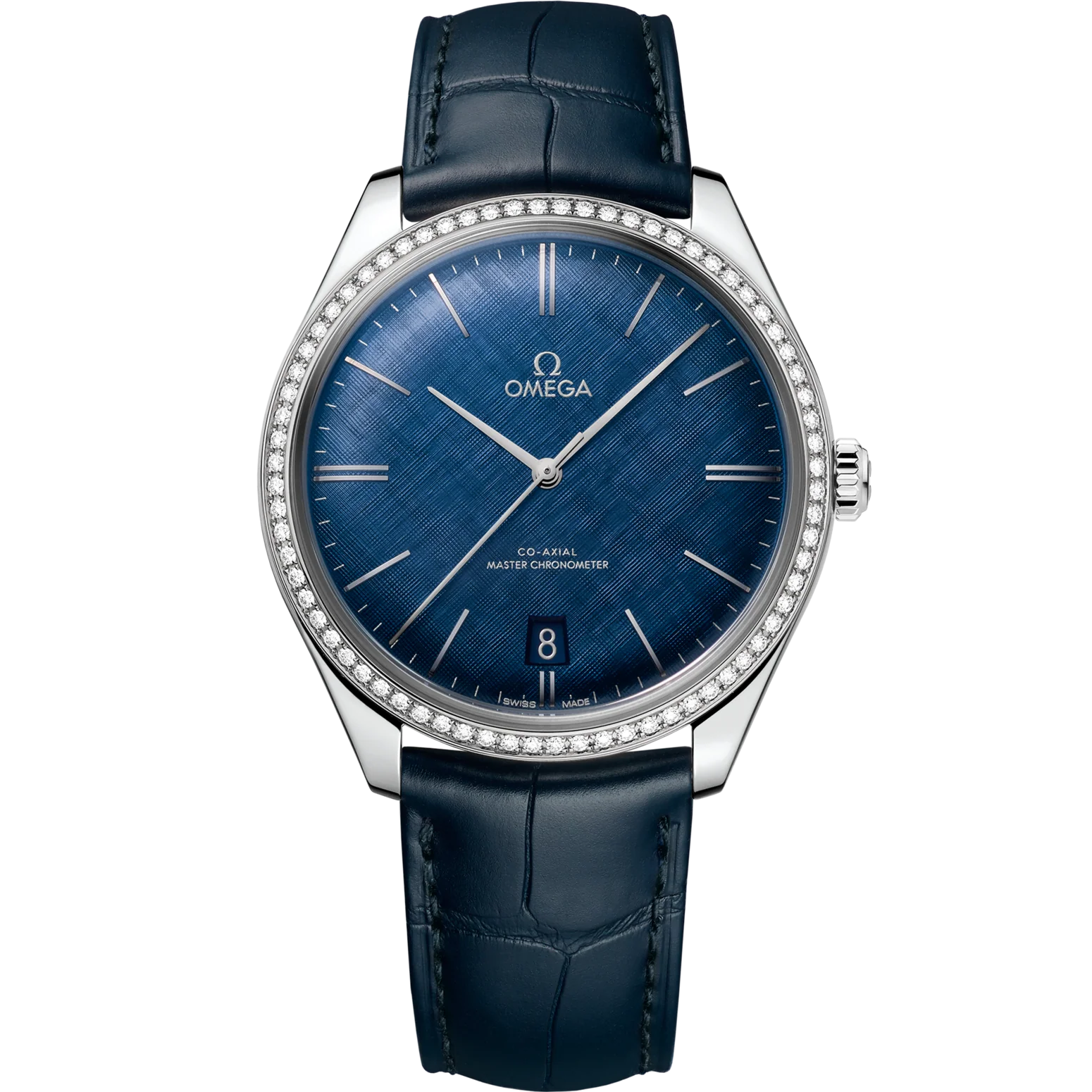 84E90A66-3955-497A-2075-D401B9E9D147.png Omega De Ville Trésor 40mm Blue Dial with Diamonds Stainless Steel Strap 435.18.40.21.03.001 - Image 1