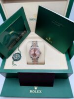 Rolex Datejust m278381-0023/0024 Rose Diamond 31mm Dial Diamond-Set Bezel and Oyster Bracelet Watch - Image 10