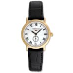 Longines Women's L42918212 Flagship Heritage 18kt Rose Gold Black Leather Watch