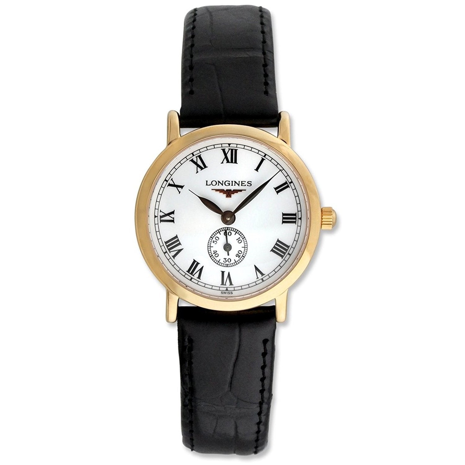 84F2419B-38C2-E837-B1C4-42D0179081AA.jpg Longines Women's L42918212 Flagship Heritage 18kt Rose Gold Black Leather Watch - Image 1