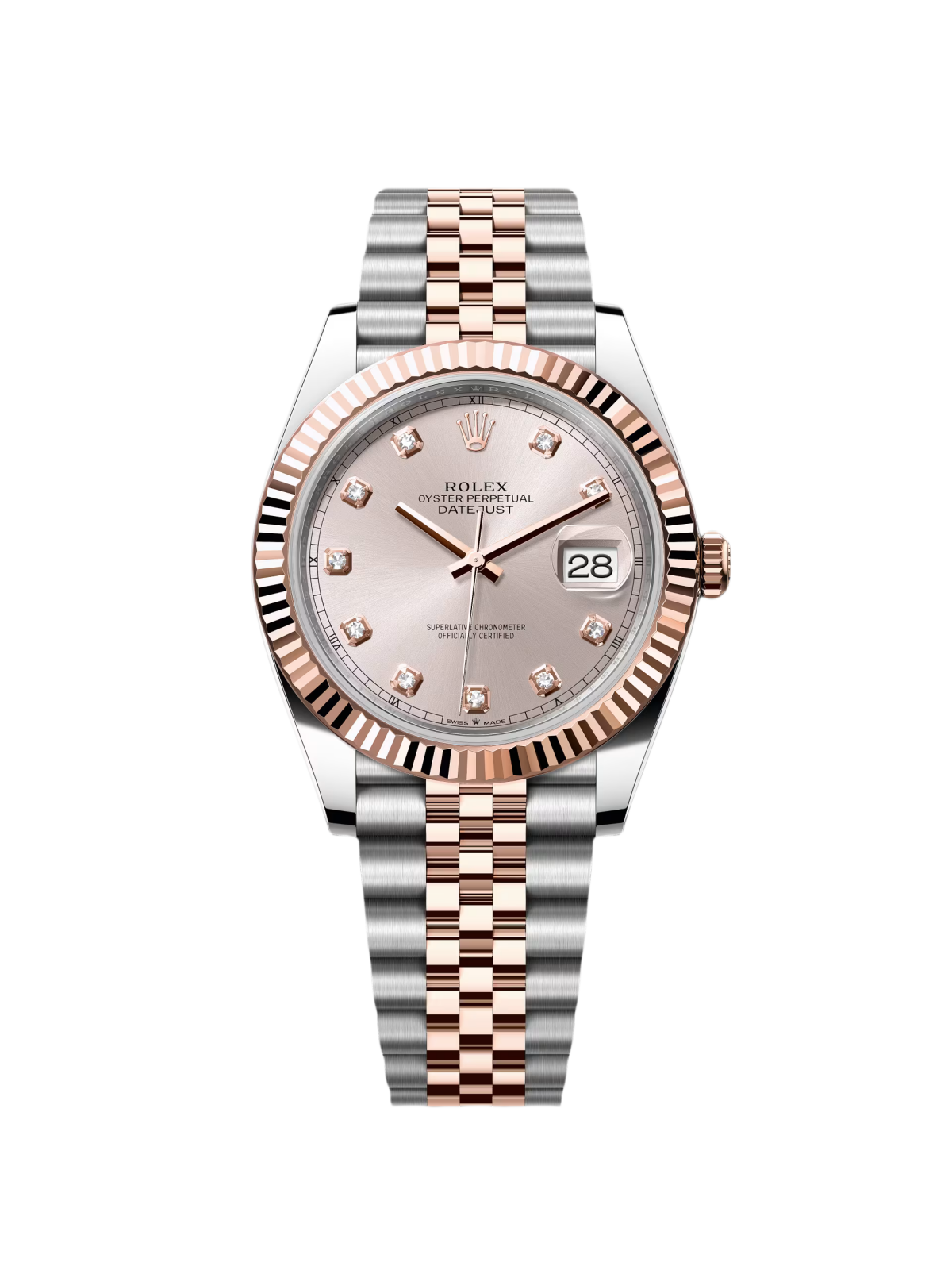 85BEF24C-07DE-F6FC-C40B-E124E9C8C2C5.png Rolex Datejust 41mm 126331 Sundust Diamond Jubilee Steel and Everose Gold Watch - Image 1