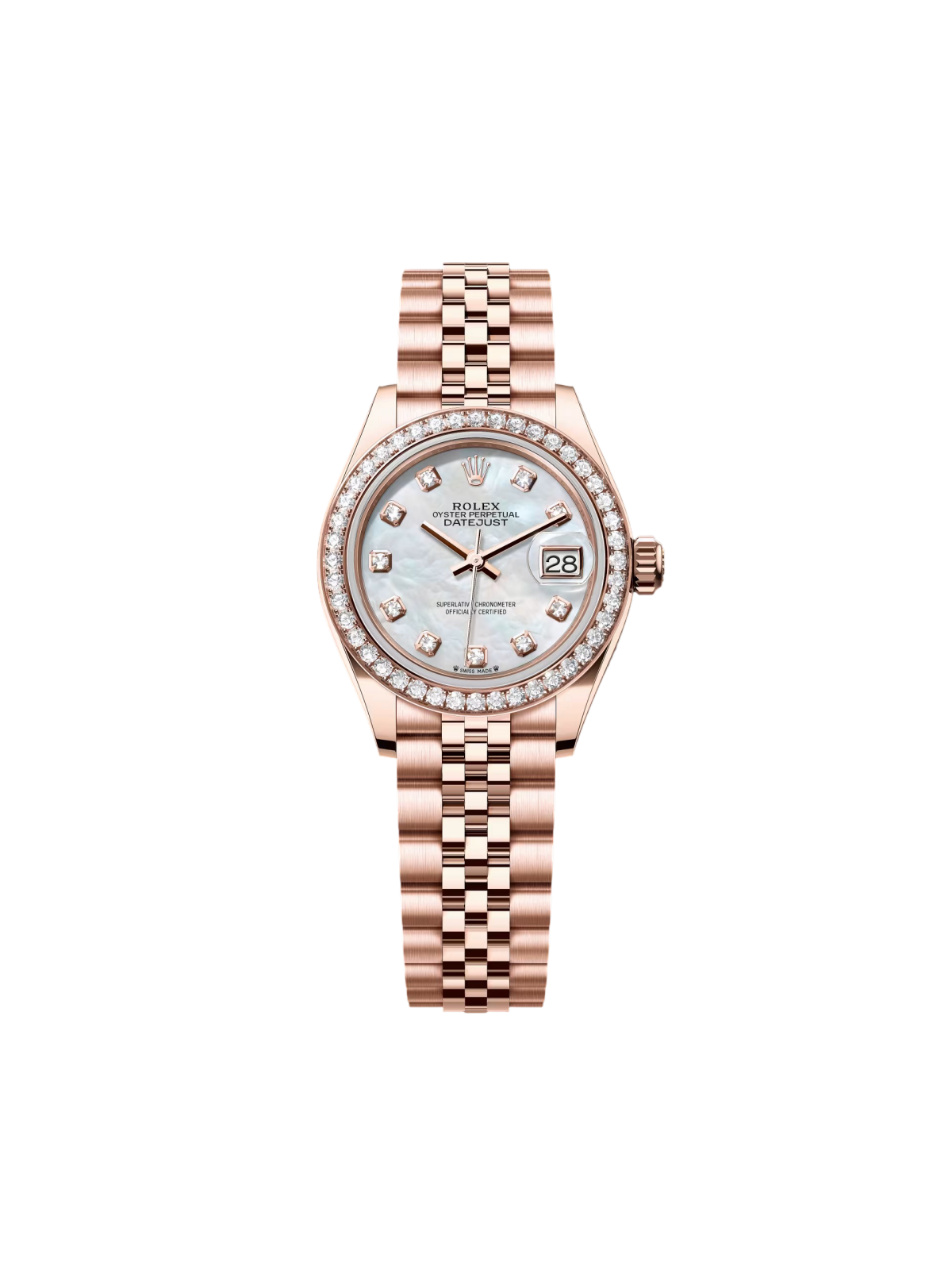 86D034AA-22BD-548F-E570-7AB67789AAAB.png Rolex Lady-Datejust 28mm 279135RBR Mother Of Pearl Diamond Dial Jubilee Bracelet - Image 1