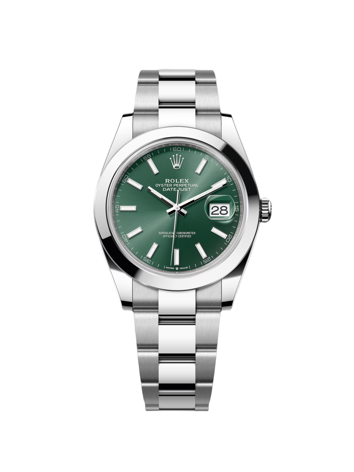 86F88827-418F-00B2-3604-7BEC19146C07.png Rolex Datejust 41mm 126300 Mint Green Dial Stainless Steel Oyster Bracelet Watch - Image 1