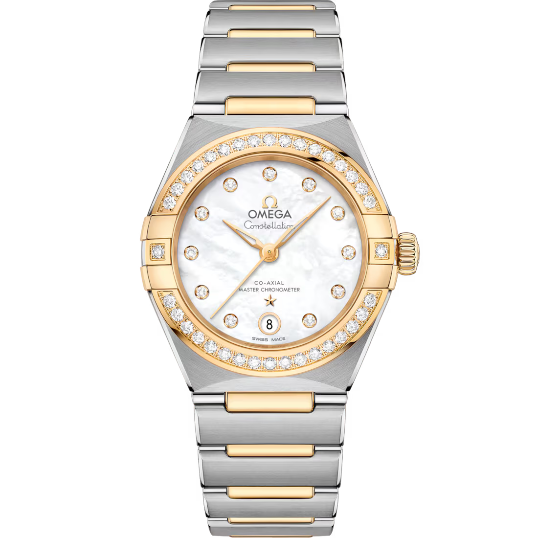 892F2014-CF50-931D-D342-E34F2E3F45FF.avif Omega Constellation Ladies' Selection 29mm steel ‑ yellow gold on steel ‑ yellow gold 131.25.29.20.52.002 - Image 1