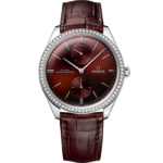 Omega De Ville Trésor 40mm Red Dial with Diamonds Stainless Steel Strap 435.18.40.22.11.001