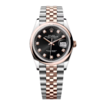 Rolex  Datejust 36mm 126201 Bright Black Dial Jubilee Bracelet Watch
