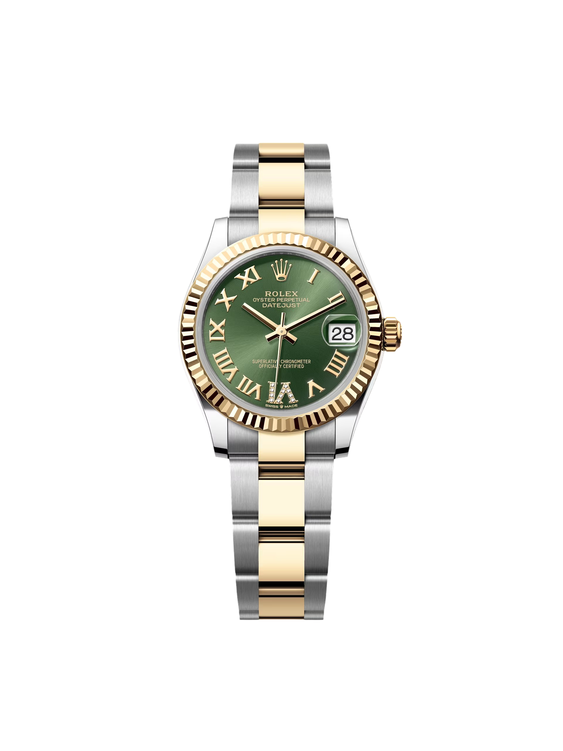 8A4AB172-5EC0-5F89-6599-A5DBD5325572.png Rolex Datejust m278273-0015/0016 31mm Olive Green Dial Stainless Steel and Yellow Gold Oyster Watch - Image 1