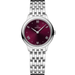 Omega De Ville Prestige 27.5 mm Red Dial Stainless Steel Bracelet 434.10.28.60.11.001