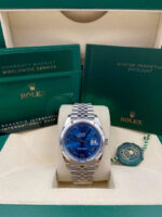 Rolex Datejust 41mm 126300 Blue Roman Oyster Stainless Steel Watch - Image 11