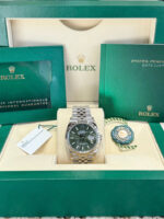 Rolex  Datejust 36mm 126234 Olive Green Palm Motif Dial Jubilee Stainless Steel Watch - Image 10
