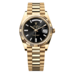 Rolex  Yellow Gold President Day Date 40mm Black Diamond Baguette Dial - 228238