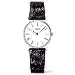 Longines Women's L5.512.4.11.2 La Grande Classique Black Leather Watch