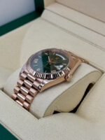 Rolex  Day-Date President 40mm Everose Gold Olive Green Roman Dial - 228235 - Image 3