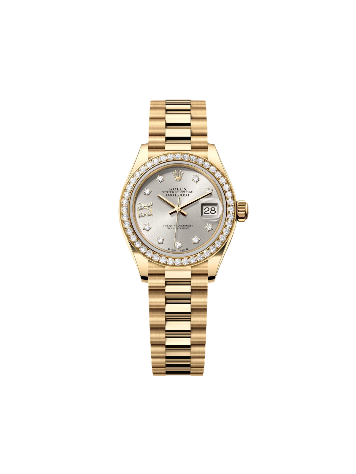 9032F6A3-4E8E-B83D-197F-E2F6B02D51C3.png Rolex Lady-Datejust 28mm 279138RBR Silver Dial President Bracelet Watch - Image 1