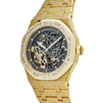 Audemars Piguet Royal Oak Double Balance Wheel Openworked 41 Frosted Yellow Gold / Baguette Diamond / Skeletonized / Bracelet - Image 3