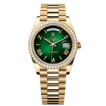 Rolex Day-Date President 40mm Yellow Gold Green Ombre Dial Diamond Bezel - 228348rbr