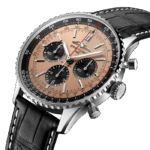 Breitling Navitimer B01 Chronograph 46 Brown Dial Black Leather Strap Watch For Men - AB0138241K1P1 - Image 2
