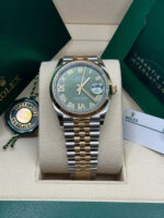 Rolex  Datejust 36mm 126233 Olive-green Roman Diamond Dial Two-Tone Jubilee Bracelet - Image 6