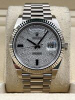 Rolex  Day-Date President 40mm White Gold Pave Diamond Sapphire Dial - 228239 - Image 2