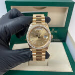 Rolex Day-Date 40mm Champaign Dial and Diamond Bezel Yellow Gold President Bracelet 228348RBR-0008 - Image 2